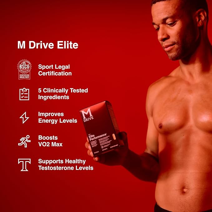 Mdrive Elite Testosterone Booster for Men - Supports Immune Health, Energy, VO2Max, Recovery