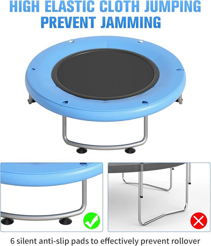 55" Small Trampoline for Kids, Telawah Indoor Outdoor with with Enclosure Net, Safety Enclosure