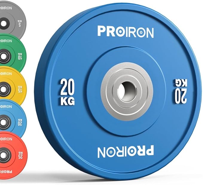 PROIRON Olympic Rubber Bumper Plates,Floor Protective Weight Plates,2" Solid Weight Plates for