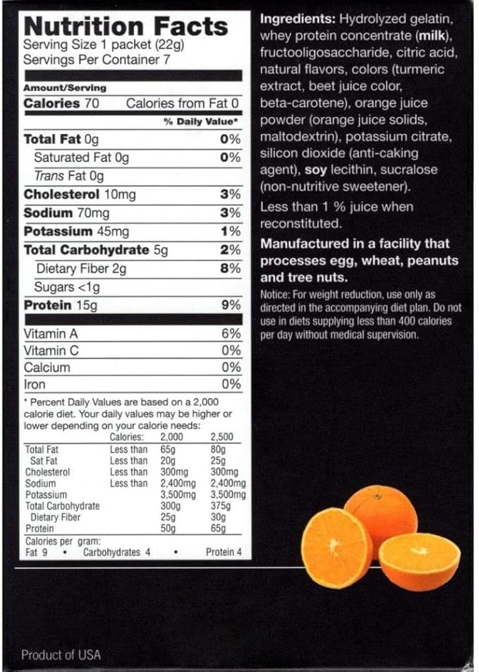 High Protein Fruit Flavored Powder Drink Mix, 15g Protein, Low Calorie, Sugar Free, Ideal Protein