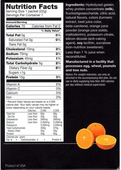 High Protein Fruit Flavored Powder Drink Mix, 15g Protein, Low Calorie, Sugar Free, Ideal Protein