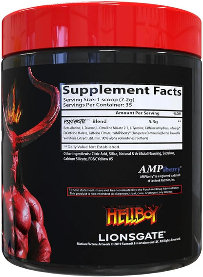 Insane Labz Hellboy Edition, High Stimulant Pre Workout Powder and NO Booster with Beta Alanine, L