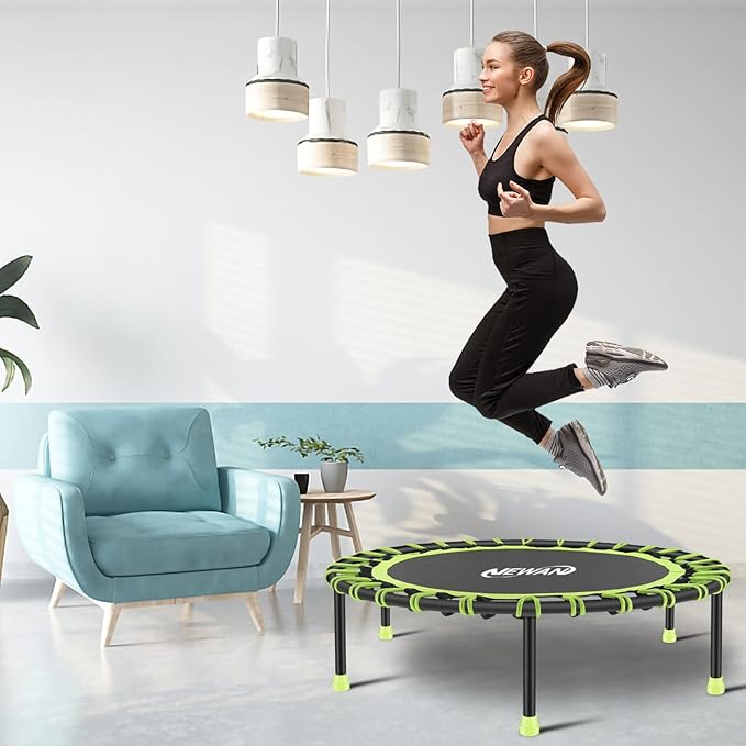 Newan 40"-48" Silent Mini Trampoline Fitness Trampoline Bungee Rebounder Jumping Cardio Trainer
