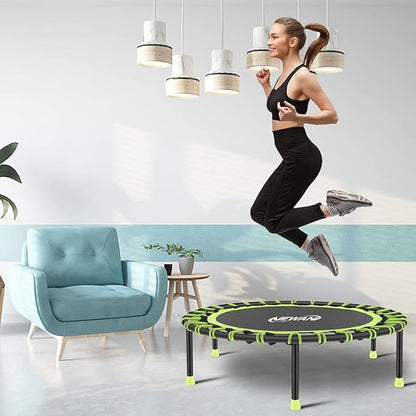 Newan 40"-48" Silent Mini Trampoline Fitness Trampoline Bungee Rebounder Jumping Cardio Trainer
