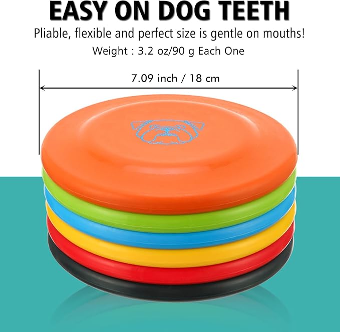 Dog Flying Disc, 3 Pcs Competition Dog Flyer Toy, Soft Indestructible Rubber Lightweight Flying
