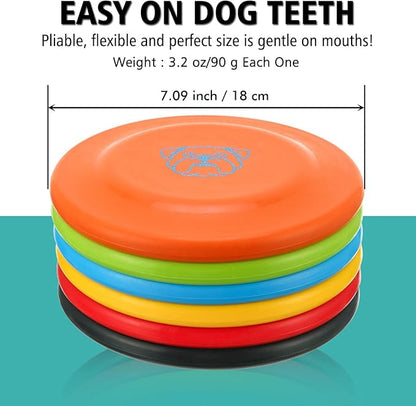 Dog Flying Disc, 3 Pcs Competition Dog Flyer Toy, Soft Indestructible Rubber Lightweight Flying