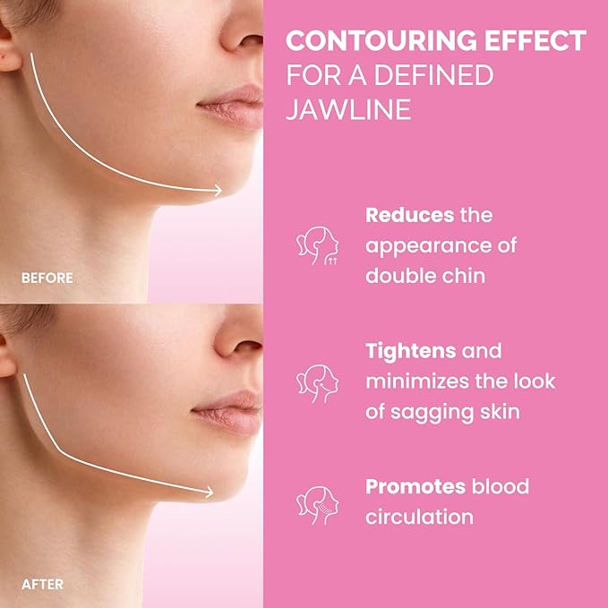 PLANTIFIQUE Chin Strap for Face Contouring - Reusable V Line Ice Silk Fabric Mask - Double Chin