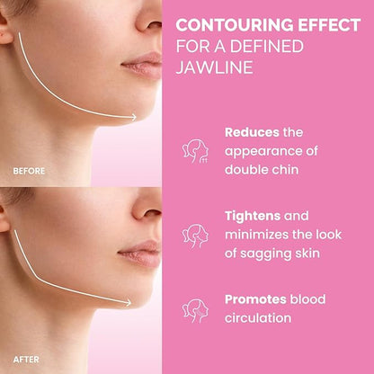 PLANTIFIQUE Chin Strap for Face Contouring - Reusable V Line Ice Silk Fabric Mask - Double Chin