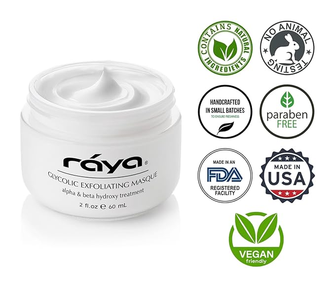 Raya Glycolic Exfoliating Masque with AHA and BHA (G-611) | Exfoliating Facial Treatment Mask for