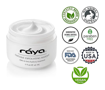Raya Glycolic Exfoliating Masque with AHA and BHA (G-611) | Exfoliating Facial Treatment Mask for