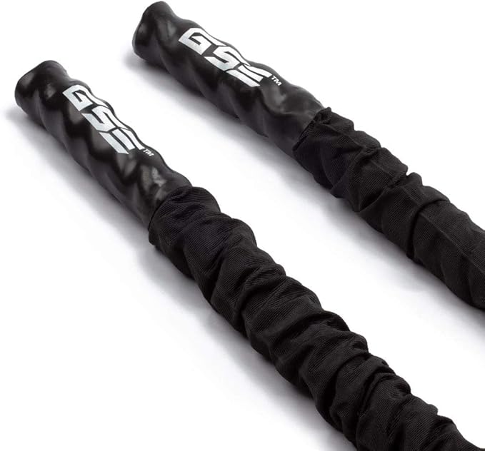 GSE Games & Sports Expert Gym Battle Rope, Heavy-Duty Workout Ropes for Indoor & Outdoor Workout