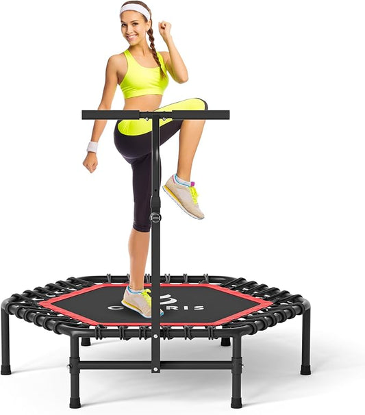 CLORIS 45'' Rebounder Trampoline for Adults - Max Load 450lbs, Mini Trampoline with Adjustable Foam