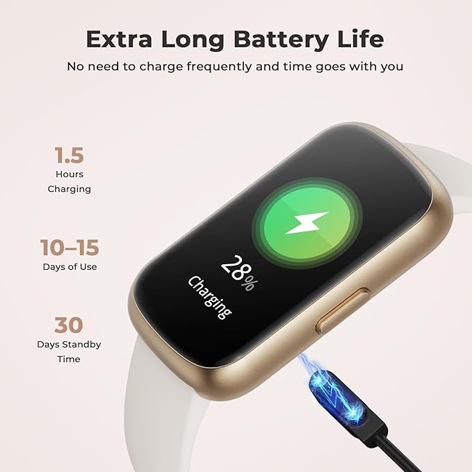 Fitness Tracker for Women Men, Smart Watch Band with 24/7 Heart Rate Blood Oxygen Sleep Monitor