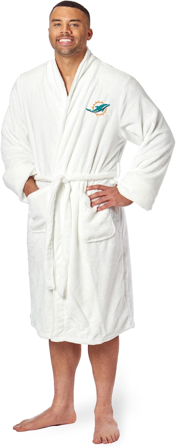 NFL Adult Unisex Silk Touch Bathrobe, Officially Licensed Loungewear, Soft Plush Polyester