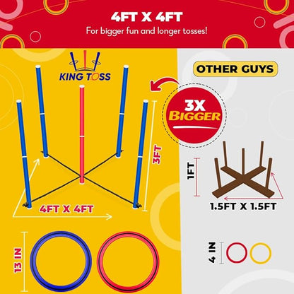 SWOOC Games - King Toss™ | Giant Ring Toss Game for Kids and Adults (4ft x 4ft) | Weatherproof