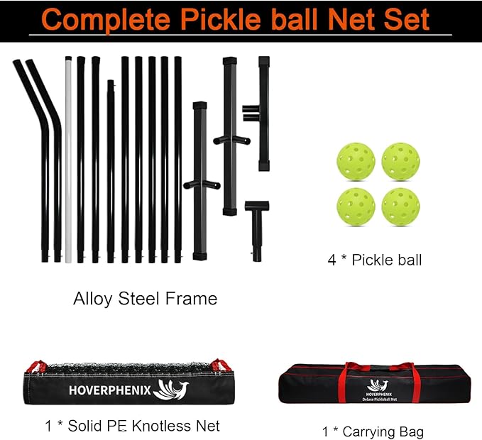 Pickleball Net for Driveway, Portable Pickleball Net System with Regualtion Size 22FT Pickle Ball