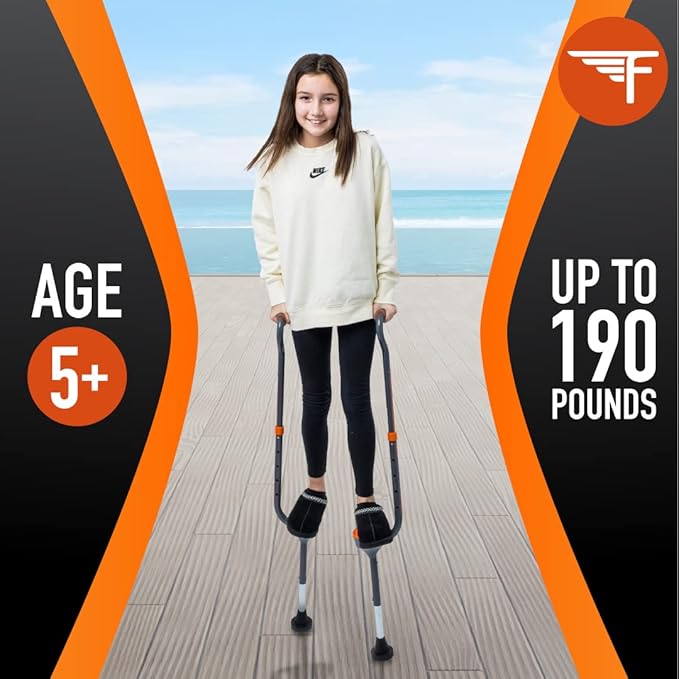 Flybar Maverick Walking Stilts for Kids - 5 Adjustable Height’s, Sturdy, Easy Assembly, Wide