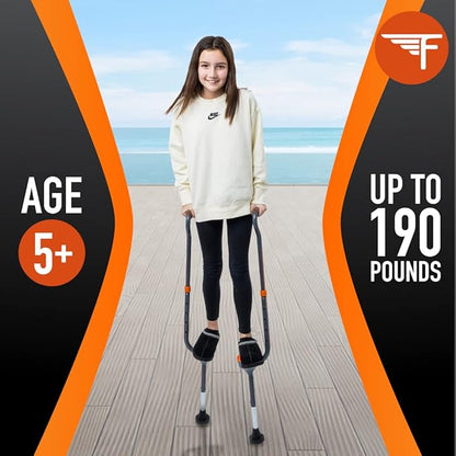 Flybar Maverick Walking Stilts for Kids - 5 Adjustable Height’s, Sturdy, Easy Assembly, Wide