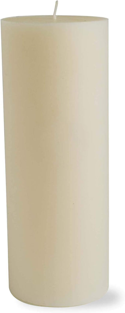 TAG Chapel 3X8 Ivory Pillar Paraffin Wax Candle Unscented Drip-Free Long Burning 115 Hours For Home