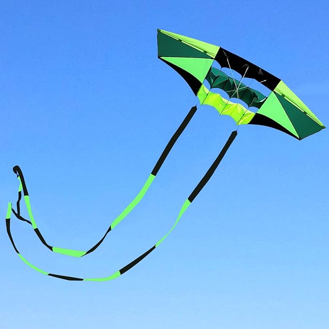 Beach Kites for Adults Large with Long Tail, 98 inches Super Easy Flyer 3D Rainbow Box Kites, Comes