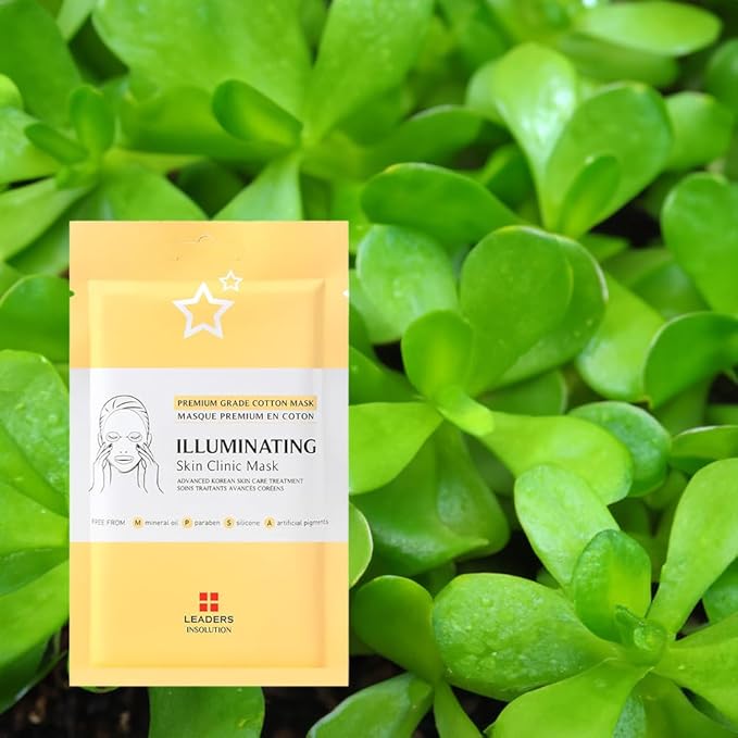 Leaders Insolution Illuminating Skin Clinic Mask | Omega-3 & Purslane Extract for Radiant Glow |