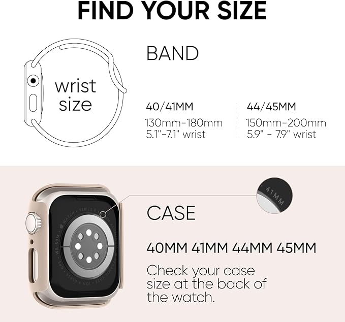 Compatible for Apple Watch Band 44mm 45mm and Case with Screen Protector, Soft Silicone Sport Strap