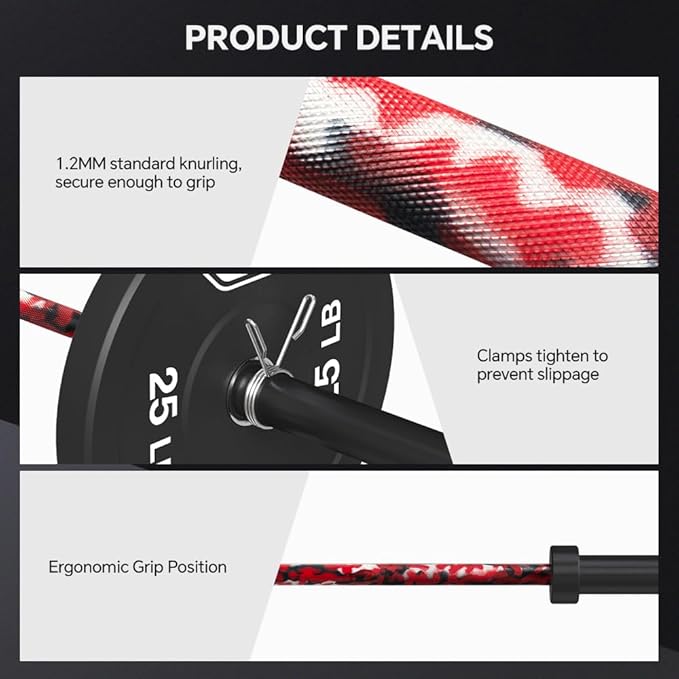 7FT Olympic Barbell Bar with Weight Plate Set Combo, Solid Olympic Bar with Bearings, 700Lbs