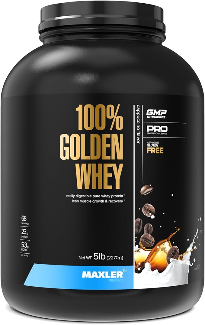 Maxler 100% Golden Whey Protein - 23g of Protein per Serving - Premium Whey Protein Powder for Pre