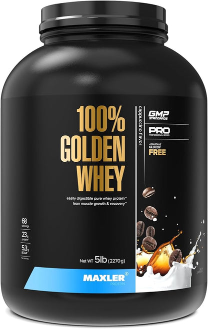 Maxler 100% Golden Whey Protein - 23g of Protein per Serving - Premium Whey Protein Powder for Pre