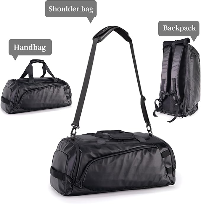Duffle Bag for Travel, Carry on Gym Bag for Men, Waterproof Sport Bags with Shoe Compartment, 40L