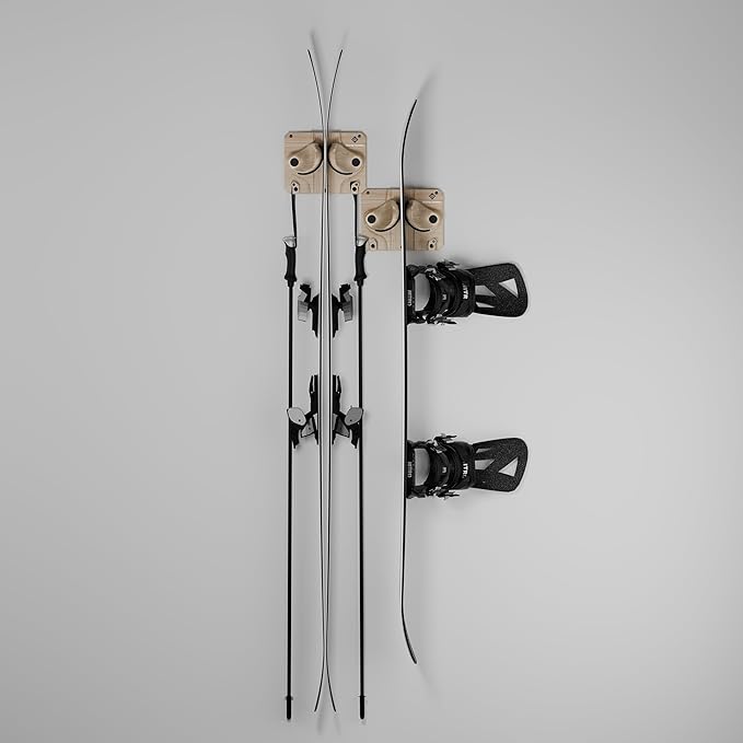 Ultimate Ski & Snowboard Wall Rack | Secure, Non-Slip Storage | Fits Any Ski/Board | Garage