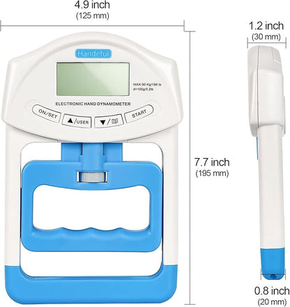 Handeful Grip Strength Tester Trainer - Dynamometer Handgrip Measurer Meter, Handheld Strengthener