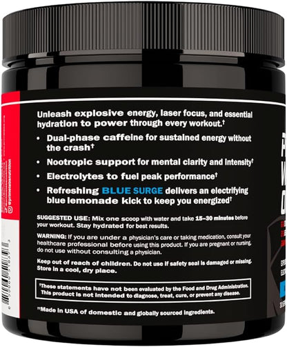 Prime Labs Pre Workout Powder for Men - with Citrulline Malate, Beta-Alanine, and Natural Caffeine
