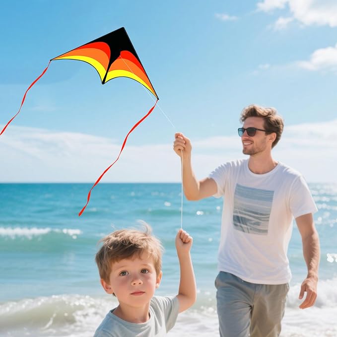 Mint's Colorful Life 3 Pack Delta Kite Set for Kids & Adults, Easy to Fly Large Kites for