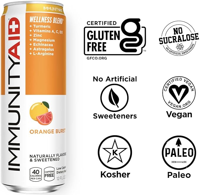 LIFEAID ImmunityAid Support Blend Echinacea, Zinc, Astragalus and Vitamin C No Artificial Flavors