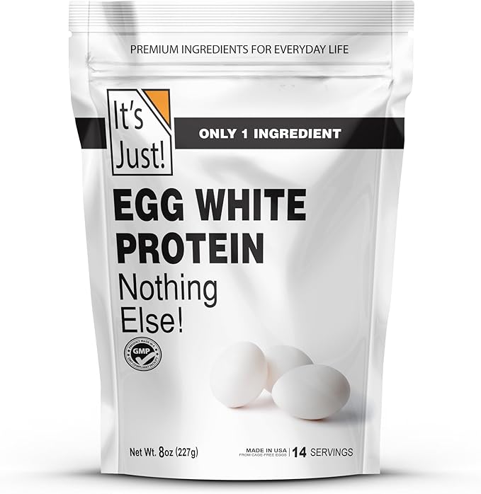 It's Just! - Egg White Protein Powder, Made in USA from Cage-Free Eggs, Dried Egg Whites