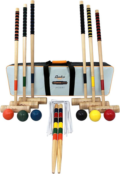 Baden 6-Player Champions Croquet Set with Soft Grip Handles Medium