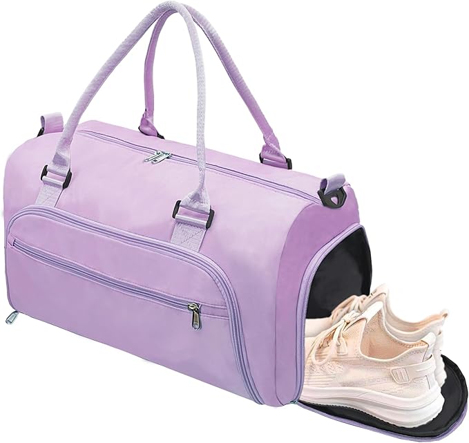 woogwin Small Gym Bag for Men & Women with Shoes & Wet Compartment Waterproof Duffle Bag for Travel