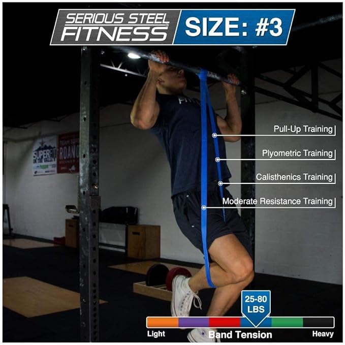 Serious Steel 41" Assisted Pull-up Band, Heavy Duty Resistance Band Sets, Stretching, Powerlifting