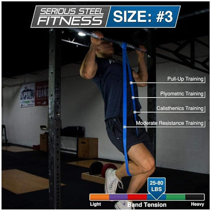 Serious Steel 41" Assisted Pull-up Band, Heavy Duty Resistance Band Sets, Stretching, Powerlifting
