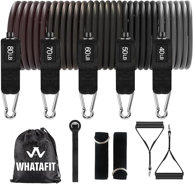WHATAFIT Resistance Bands, Exercise Bands，Resistance Bands for Working Out, Work Out Bands with