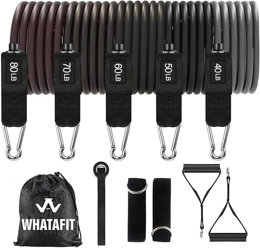 WHATAFIT Resistance Bands, Exercise Bands，Resistance Bands for Working Out, Work Out Bands with