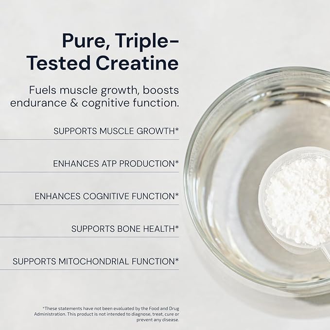 Blueprint Bryan Johnson Creatine Monohydrate Powder – Amino Acid Powder - Suppliment Supports