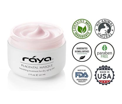Raya Placental Masque (606) | Nourishing Facial Treatment Mask for Dry or Aging Skin | Revitalizes