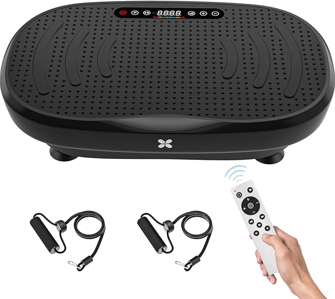 Vibration Plate Exercise Machine, Vibration Plate Platform with Bluetooth & Resistance Bands