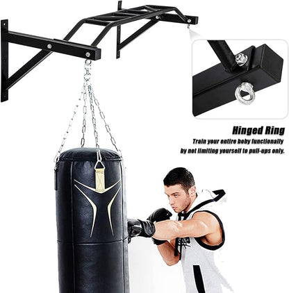 BDL Wall Mounted Pull Up Bar Chin Up bar Multifunctional Dip Station for Indoor Home Gym Workout
