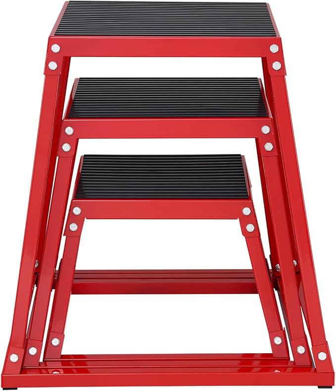 VEVOR Plyometric Jump Box, 18 Inch Plyo Box, Steel Plyometric Platform and Jumping Agility Box