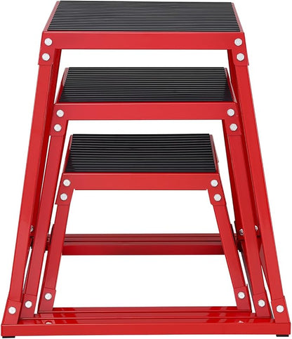 VEVOR Plyometric Jump Box, 18 Inch Plyo Box, Steel Plyometric Platform and Jumping Agility Box