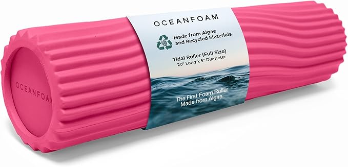 Oceanfoam Tidal Roller - Hot Pink - Muscle Massage Foam Roller for Back Pain & Stretching - Firm