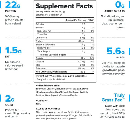 LEGION Whey+ Protein Whey Isolate from Grass Fed Cows - Whey Protein Isolate Powder Low Calorie